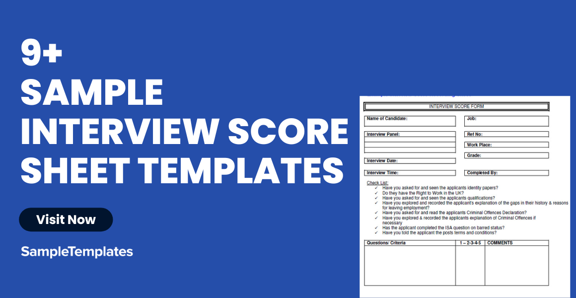 sample interview score sheet template