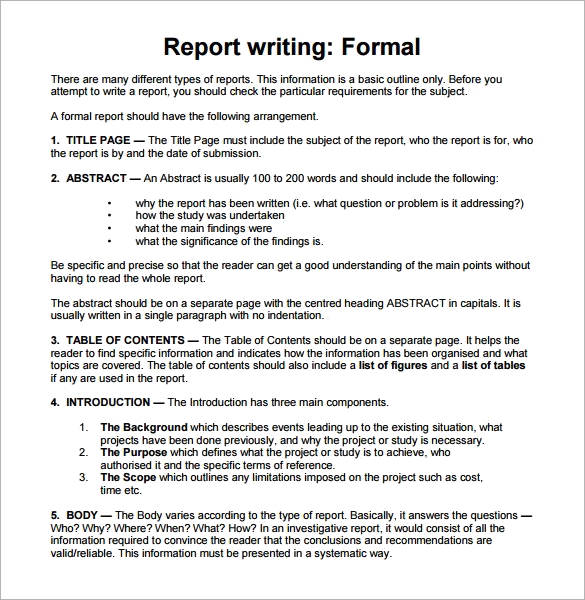 tabular reports examples