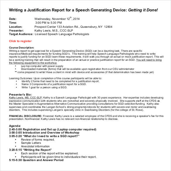 written report sample