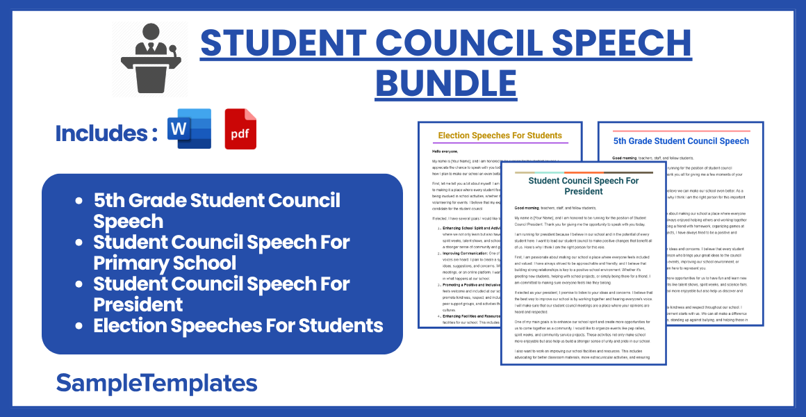 student council speech bundle