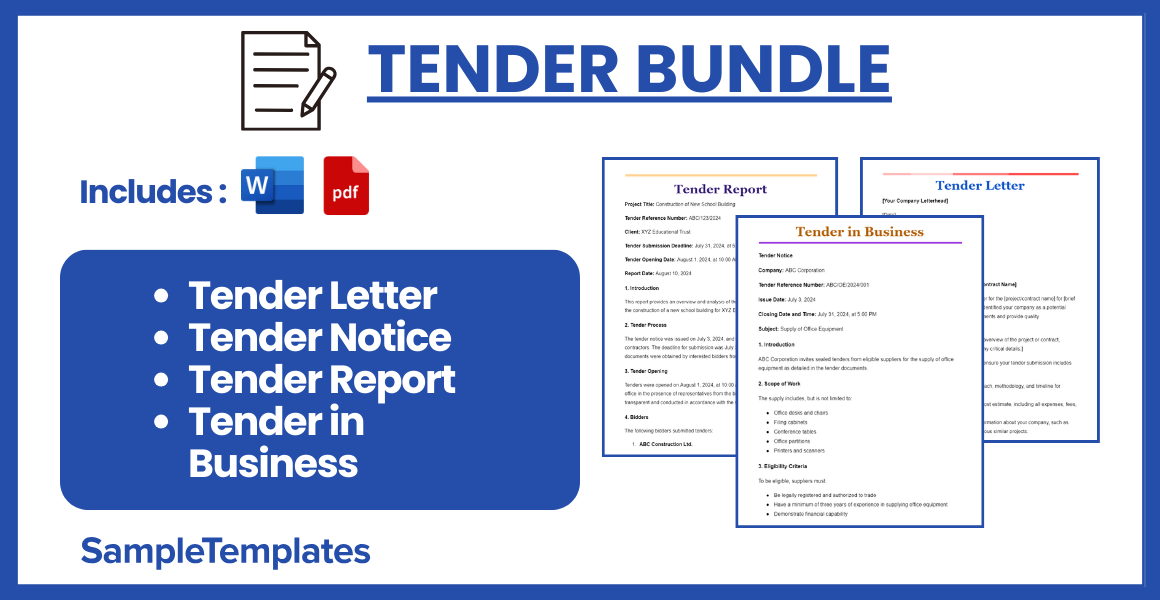 FREE 13 Tender Samples Templates
