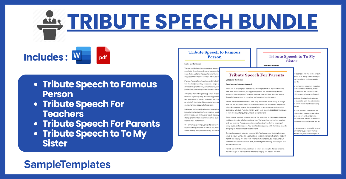 tribute speech bundle
