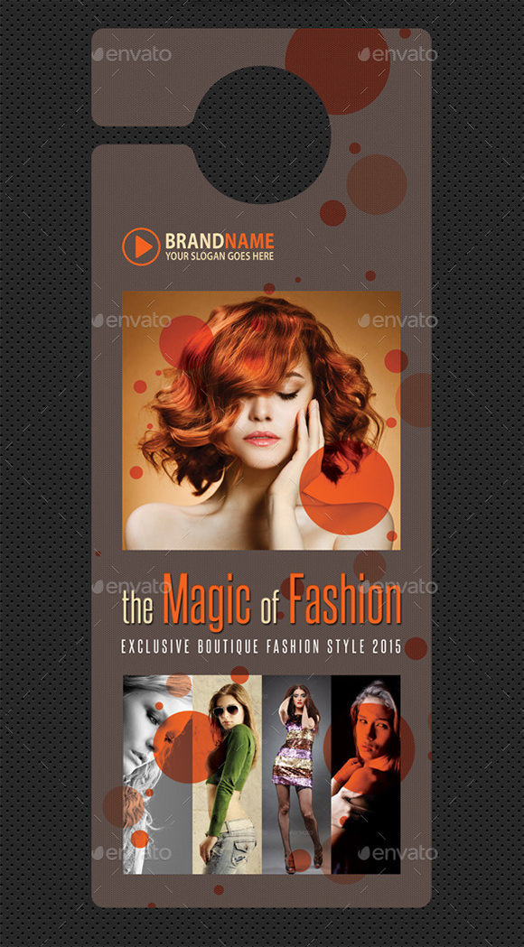 beauty fashion door hanger design template