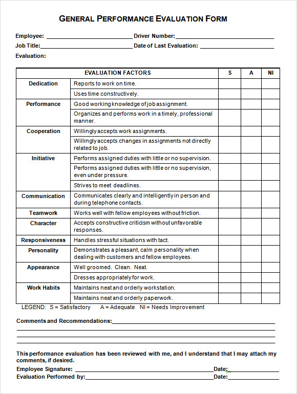general performance evaluation form1