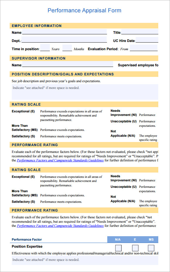 employee evaluation form pdf template