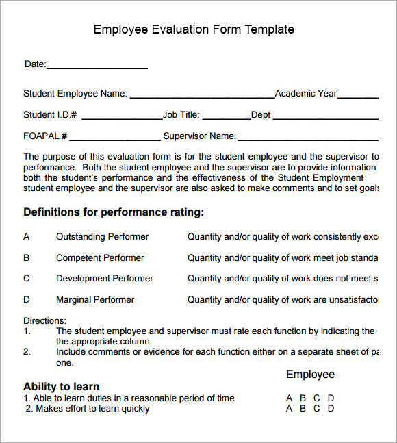 13-employee-evaluation-form-sample-free-examples-format-sample-templates