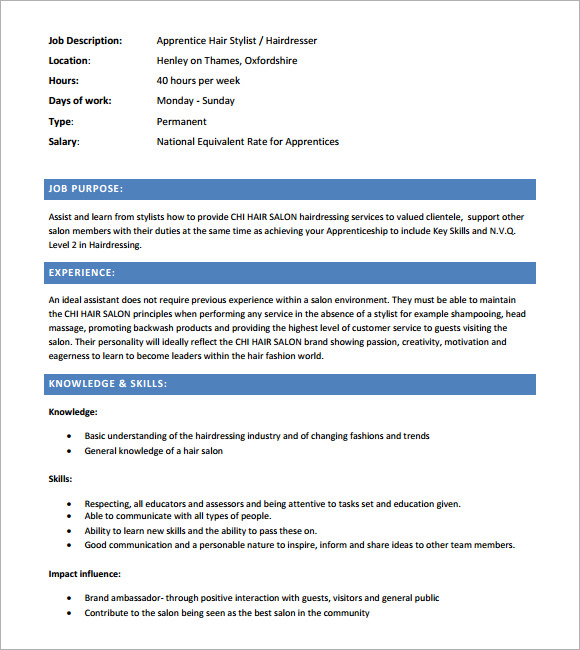 Sample Hairdressing CV Template - 7+ Download Documents in PDF