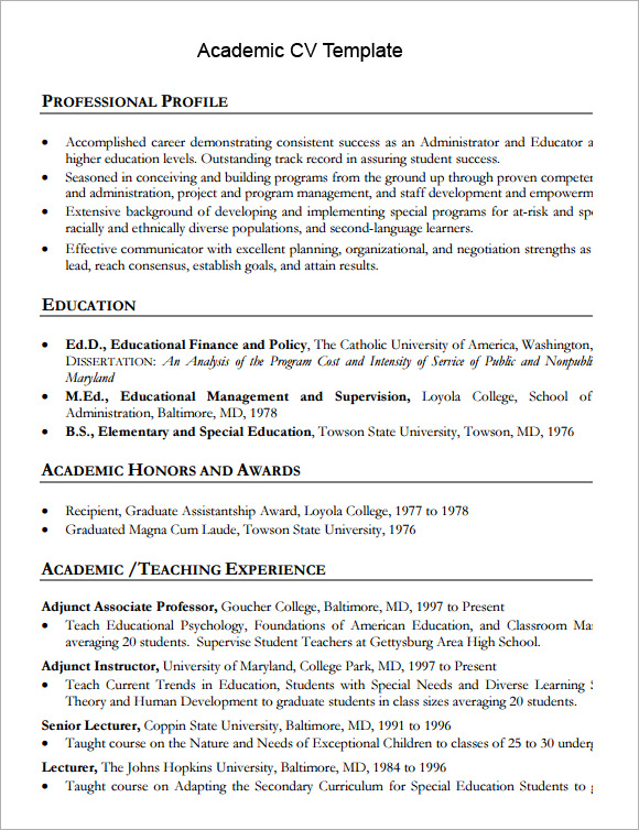 Cv Template University Free Resume Templates