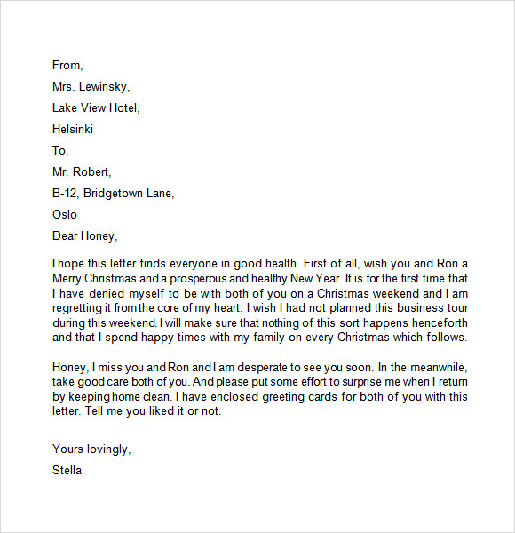 FREE 23+ Sample Christmas Letter Templates in PDF MS Word