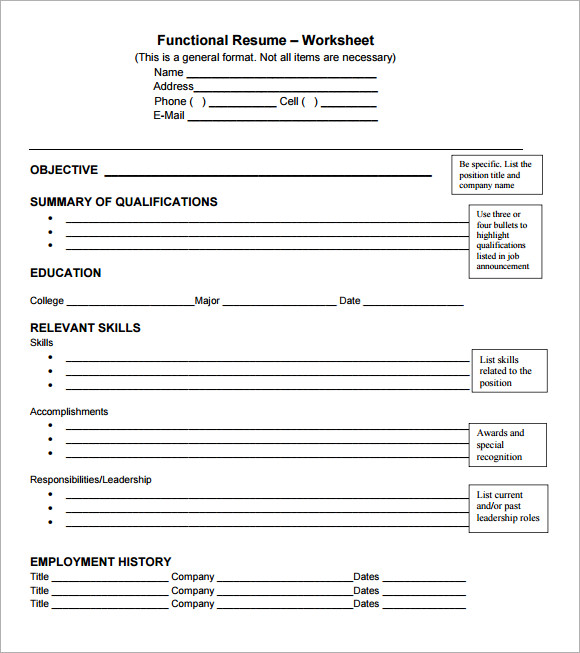 functional resume templates for microsoft word