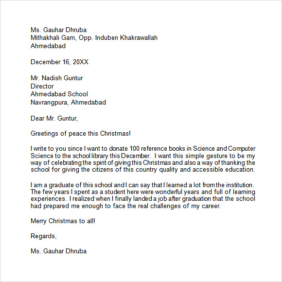 christmas donation letter