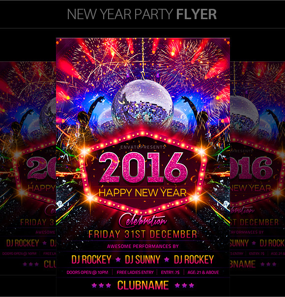 printable new year flyer template