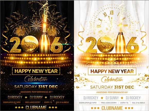 luxury new year party flyer