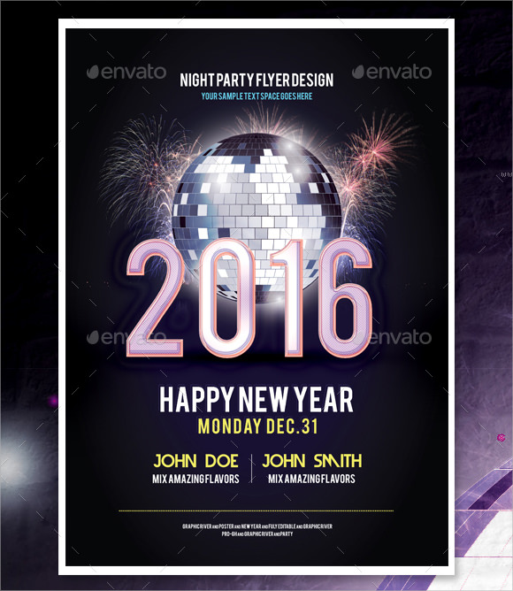 happy new year party flyer