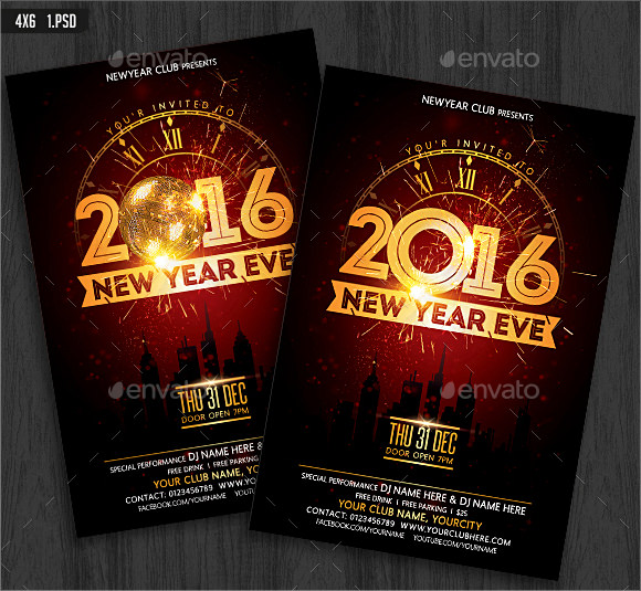 new year eve flyer invitation