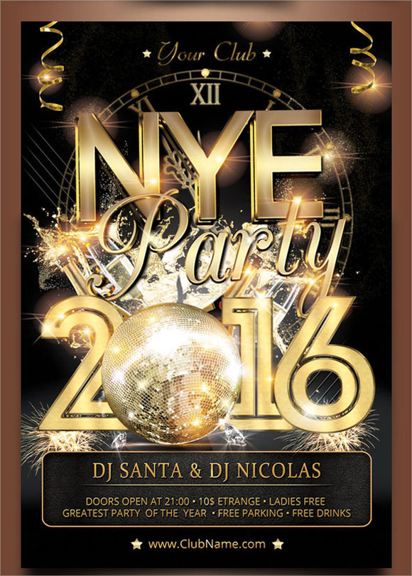 new year party poster download