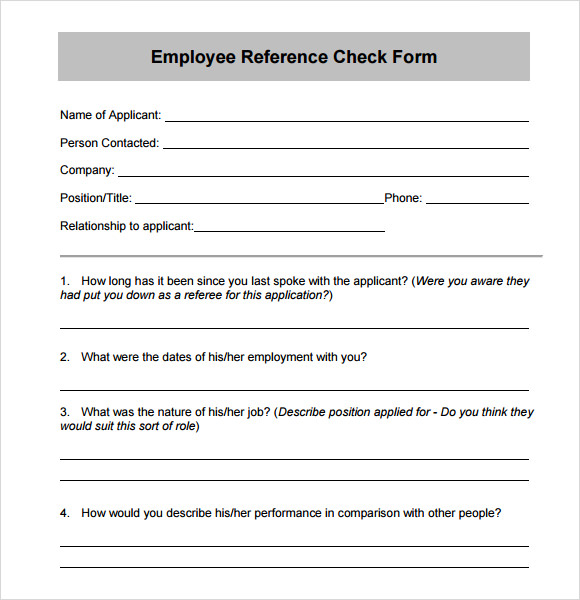 FREE 22  Sample Reference Check Templates in PDF MS Word Excel