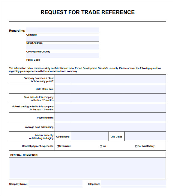 trade reference template free