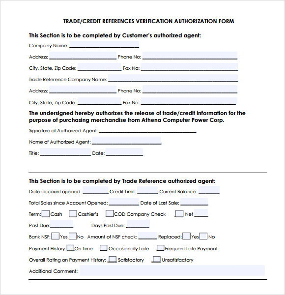 trade reference form template