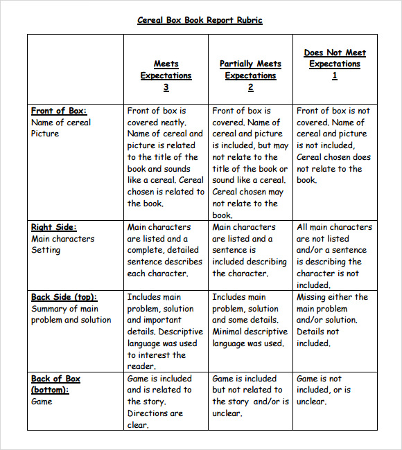 Book Report Template Middle School Free