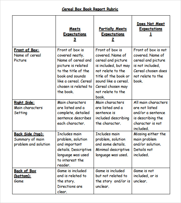 Sample Cereal Box Book Report 8 Documents In Pdf Word