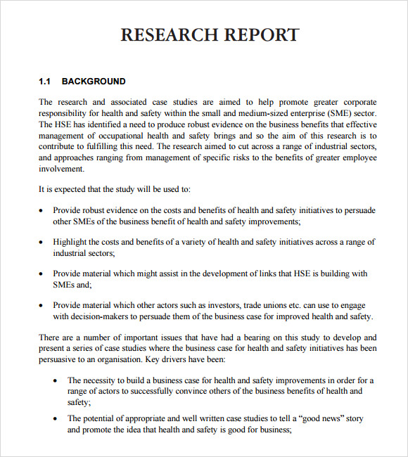 research project report layout