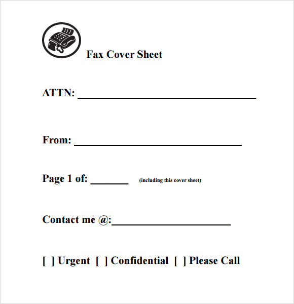 Attention fax cover sheet