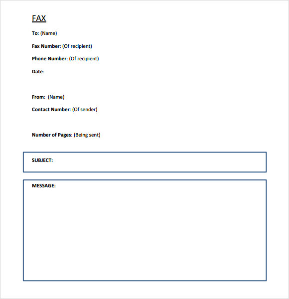 professional fax cover sheet example