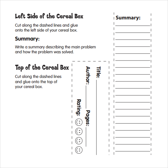 FREE 8+ Sample Cereal Box Book Report Templates in PDF MS Word