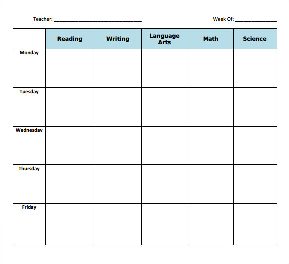 Blank Lesson Plan Template