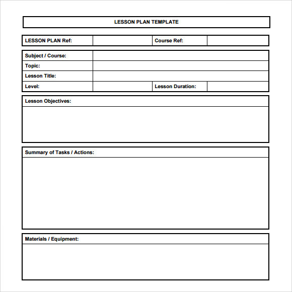 FREE 6 Sample Printable Lesson Plan Templates in PDF MS 
