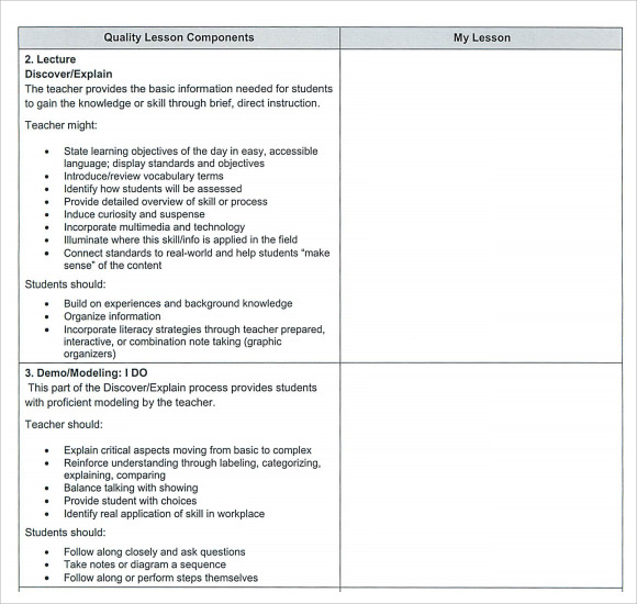 Lesson Plan Template For Elementary Teachers PDF Template