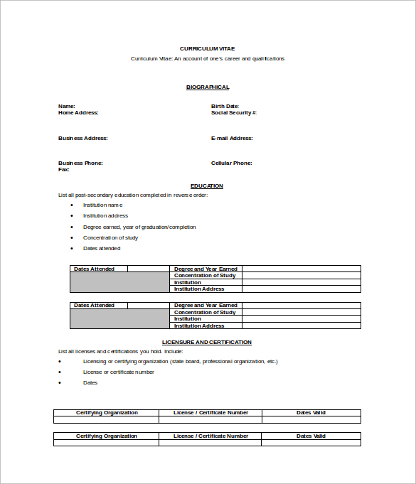 Teacher Resume Template Word