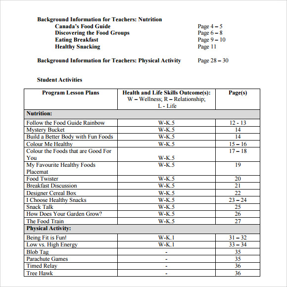 kindergarten lesson plans download