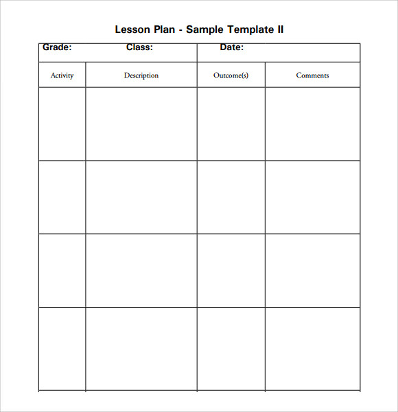 elementary music lesson plan template