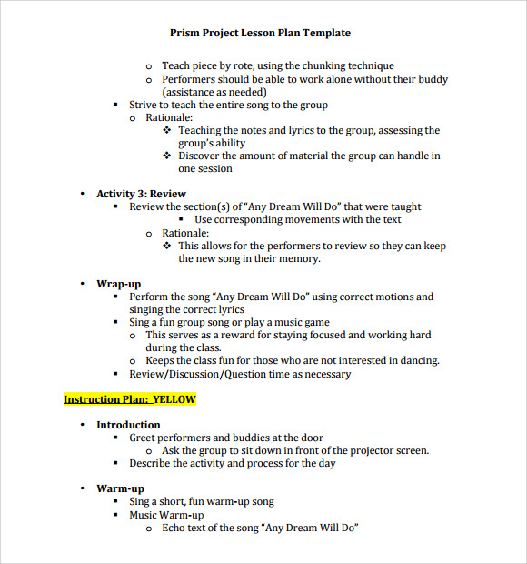 FREE 9+ Sample Music Lesson Plan Templates in PDF | MS Word