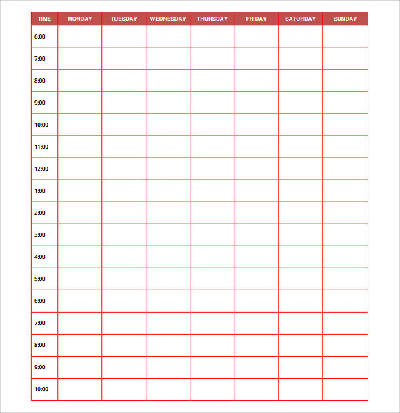 microsoft word daily calendar template