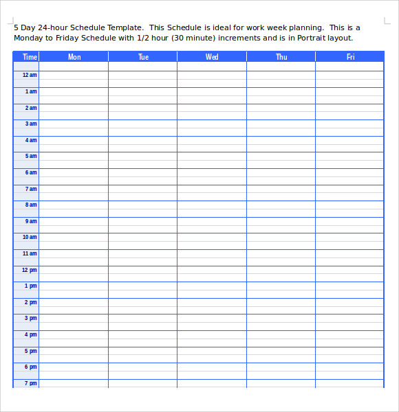 Microsoft Schedule Calendar Template