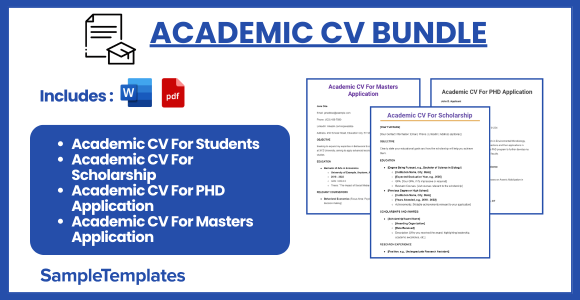 academic cv bundle