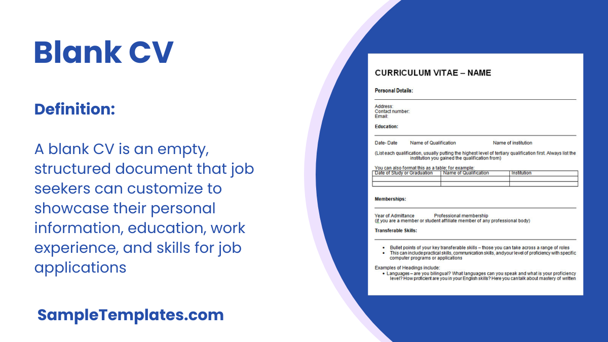 Blank CV