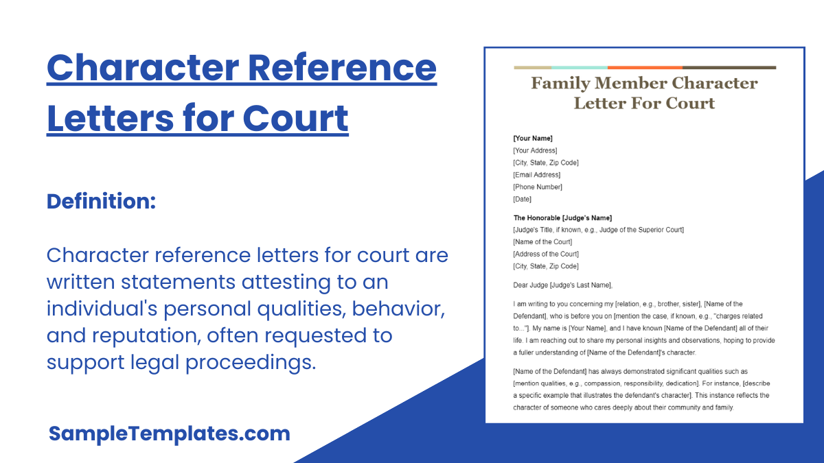 Character Reference Letters for Court