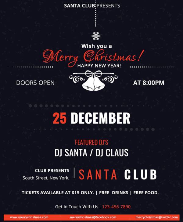 free christmas event flyer template
