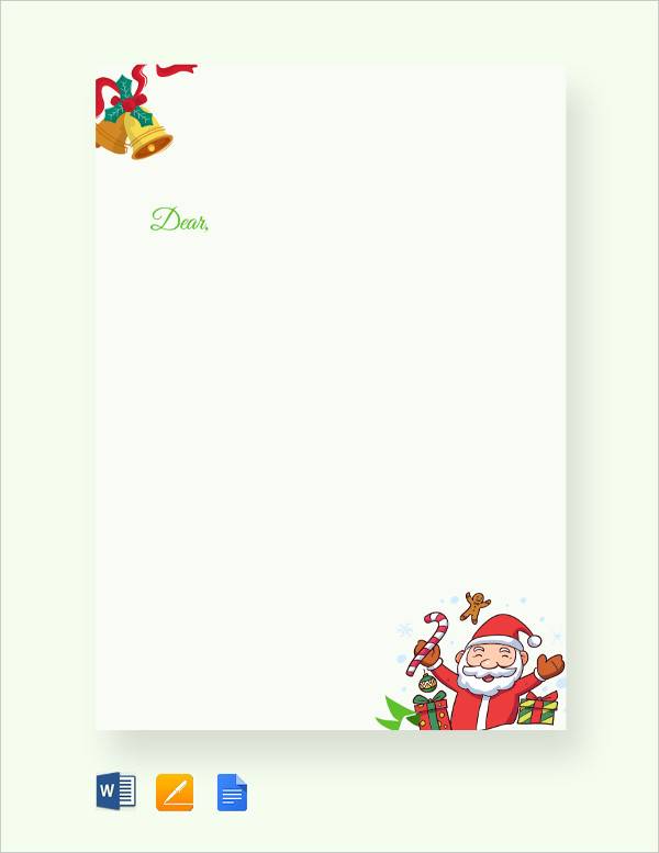 free christmas letter template