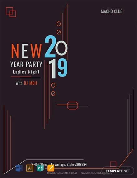 free new year flyer template