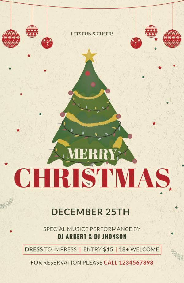 free simple christmas poster template