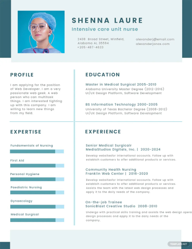 free resume templates for nursing students doc