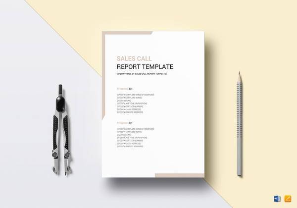 printable sales call report template