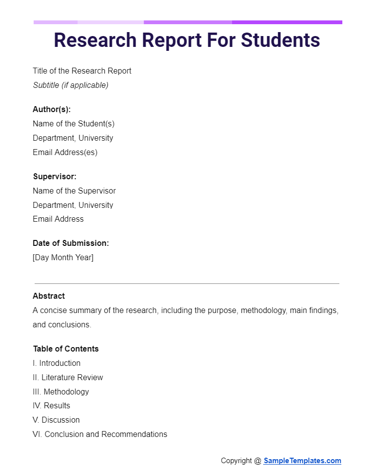 research report for students