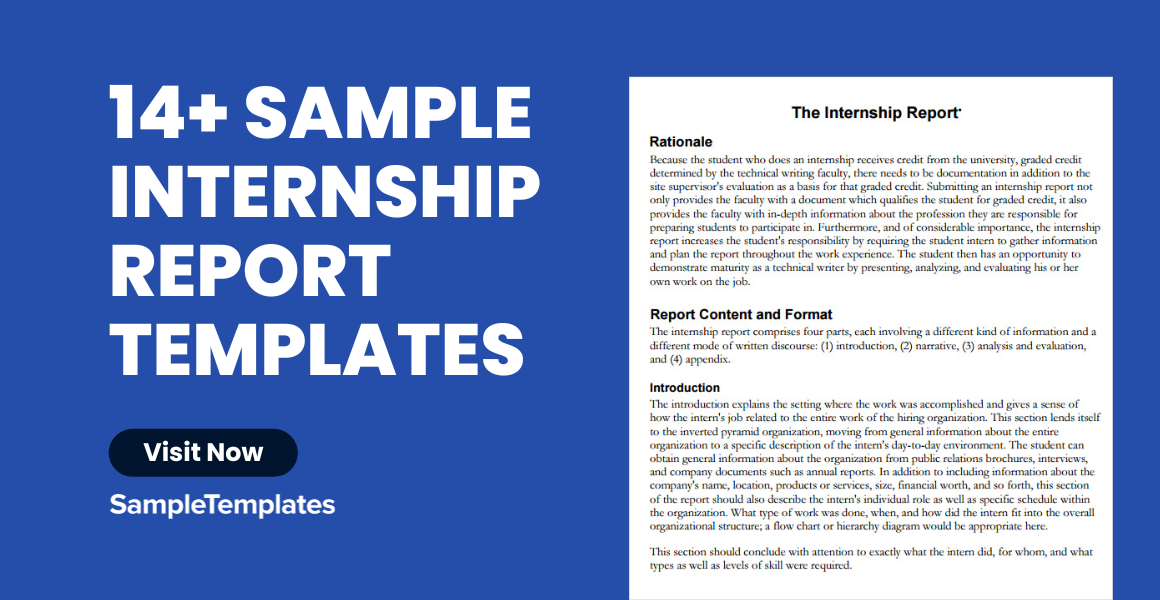 Internship Report Sample 12 Free Printable Excel Word