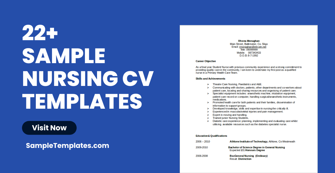 sample nursing cv templates